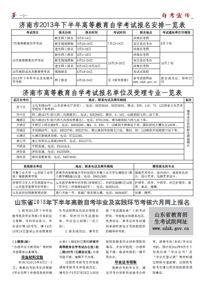 山東濟南2013年《自考宣傳》(第117期)2