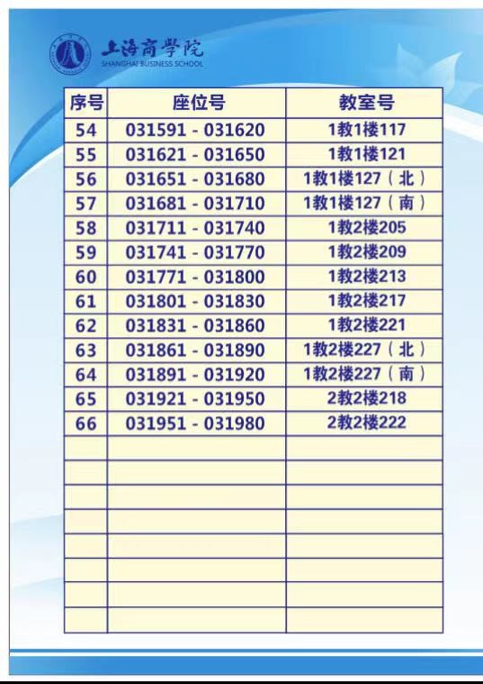 2021年下半年上海商學(xué)院自考考點(diǎn)考場(chǎng)安排4 2021年下半年上海商學(xué)院自考考點(diǎn)考場(chǎng)安排4