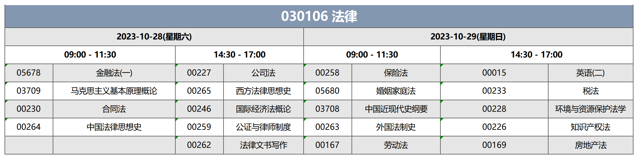 考試安排_030106 法律 考試安排_030106 法律